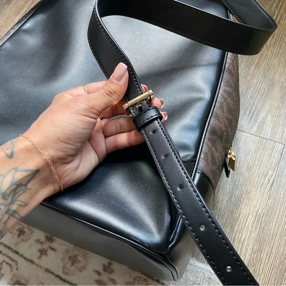 Michael Kors Brown and Black Backpack Connie Bag NWOT - Picture 9 of 13